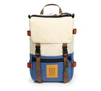 Topo Designs Rover Pack Mini - Small Sized Daypack for EDC, Day Trips, Hikes, Iconic Denver Design, Fair Trade + Bluesign, Bone White/Cobalt, One size