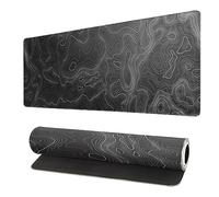 Topographic Contour Extended Big Mouse Pad Large,Gaming Mouse Pad Desk Pad,31.5x11.8 Inch Long Computer Keyboard Mouse Mat Mousepad with 3mm Non-Slip Base and Stitched Edge for Gaming and Office