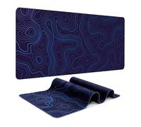Topographic Contour Gaming Large Mouse Pad for Desk Keyboard and Desk Mat Computer Protector Mat Office Desk Accessories(Gradient Blue,900x400x2mm)