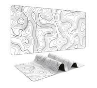 Topographic Contour Gaming Large Mouse Pad for Desk Keyboard and Desk Mat Computer Protector Mat Office Desk Accessories(White,900x400x4mm)
