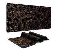 Topographic Contour Gaming Large Mouse Pad for Desk Keyboard and Desk Mat Computer Protector Mat Office Desk Accessories(Gradient Gold,900x400x4mm)