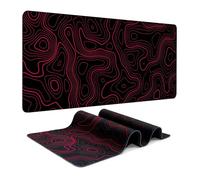 Topographic Contour Gaming Large Mouse Pad for Desk Keyboard and Desk Mat Computer Protector Mat Office Desk Accessories(Red,1000x500x3mm)