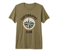 Topographic Contour Lines Cartography Club Map Premium T-Shirt