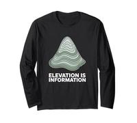 Topographic Contour Lines Elevation is Information Map Long Sleeve T-Shirt