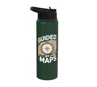 Topographic Contour Lines Guided By Maps Map Stainless Steel Insulated Water Bottle