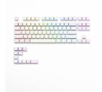 Topographic Keycaps 4.0 Version Shine Through, 97 Keys PBT Cherry Profile Side Print Backlit Keycap Set for MX Gamer Mechanical Keyboard (White)