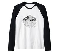 Topographic Mountain Map Contour Line Geology Hiking Outdoor Raglan Baseball Tee