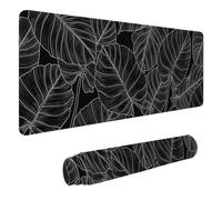 Topographic Texture Mats Gaming Black Mouse Pad Computer Keyboard Xxl Mousepad Non-Slip Base Stitched Edges for Gaming and Office(2,600x300x2mm)