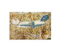 Topographic View of The Countryside Around The Plain of Arezzo And The Val Di Chiana - Leonardo Da Vinci Posters Cool Artworks Painting Wall Art Canvas Prints Hanging Picture Home Decor 08x12inch(20x3