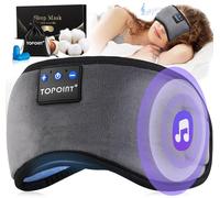 TOPOINT Bluetooth Sleep Eye Mask Wireless Headphones, Sleeping Eye Cover Travel Music Headsets with Microphone Handsfree, Sleep Headphones for Side Sleepers Men Women