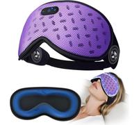 TOPOINT Bluetooth Sleep Mask, 3D Gel Cooling Weighted Eyemask Headphones | 3D Blackout Eye Mask, 7-Layer SoftAir, 5.78 oz Solid Gel, Even Weight, No-Pressure Fit, Bluetooth 5.4 Stereo Sound