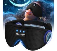 TOPOINT Sleep Headphones Bluetooth Sleep Mask,Upgraded 3D Wireless Music Eye Mask with Bluetooth Headphones, Sleeping Earphones with HD Stereo Speakers for Travel/Nap/Meditation