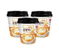 Topokki Tteokbokki Cheese Pack of 3 | Rice Cake Cup 120g - Instant Korean Snacks Food