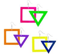 Topological Shape Earrings 3 Pack Fluorescent Polyacrylate Jewelry Four Thousand Party Outfits and Costuming Incidents Festival Jewelry Light Earrings