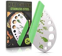 Topolopyfeely Herb Cutter Stripper 9 Holes - Silver, Stainless Steel - Kitchen Gadget for Peeling and Cutting Herbs and Vegetables