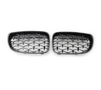 TOPOLVLCKC For B&MW For 1 Series E81 E82 E87 2007-2013 Front Kidney Diamond Meteor Grille Grills Racing Front Fog Lamp Housing Frame(Black)