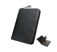 Topoomart PU Leather Fountain Pen case for Pen Collection Black for 48 pens