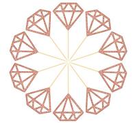Topoox 50 Pack Rose Gold Glitter Diamond Donut Ring Cupcake Topper Picks for Engagement Bridal Shower Party Cake Decorations