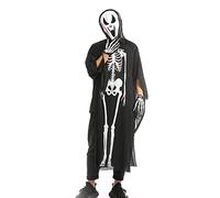 TOPOQ Ghost Halloween Costume for Adults Devil Vampire Costume with Mask Ghoul Spirits Cloak Cape Skeleton Gloves Cosplay Outfits