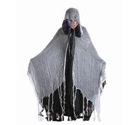 TOPOQ Halloween Medieval Cloak With Hood Horror Cape Grim Reaper Costume Ghost Vampire Outfit with Mesh Skeleton Head Mask Wizard Witch Cloak for Adults Halloween Costume Cosplay Party