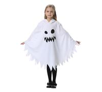 TOPOQ Halloween White Ghost Costume for Kids Glow in The Dark Ghost Cloak Hooded Cape Ghosts Outfit Witch Cloak Halloween Costume Party Accessories Cosplay Props for Boys Girls
