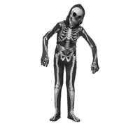 TOPOQ Halloween Zombie Costume Mummy Outfit for Adults Skeleton Onesie Jumpsuit Scary Dead Costume With Hood Removable Skull Head Mask Hat Cosplay Party Props Fancy Dress Breathable