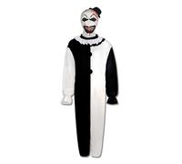 TOPOQ Terrifier Art The Clown Costume & Scary Killer Clown Joker Mask For Kid Adults Halloween Terrifier Costume Clowns Jumpsuit Outfits Onesie Cosplay Party Fancy Dress