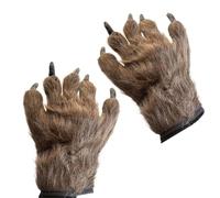 TOPOQ Wolf Claws Bear Paw Werewolf Gloves Halloween Cosplay Animal Paws Hairy Hands Gloves Costume Party Handwear Fancy Dress for Kids Adults