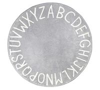 Topotdor Round Kids Play Rug Alphabet Nursery Area Rug Extra Large Soft Crawling Play Mat for Children Toddlers Bedroom (63 inch, Grey)