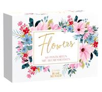 TOPP Flowers 60 Postcards with Floral Motifs. High-quality cardboard box, 60 postcards with motif print, back with address lines