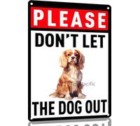 TopPacific 12x16Inch Vintage Cavalier-King-Charles Spaniel Metal Tin Sign Don't Let The Dog Out Home Bar Kitchen Wall Decor Plaque Sign Aluminium Metal Sign Home Decor(4794B)