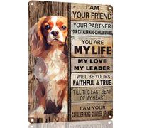 TopPacific Cavalier-King-Charles Spaniel Metal Sign Tin Sign Vintage Wall Art I Am Your Friend Gift for Dog Lovers Vintage Wall Art Prints Funny Outdoor Decor for Home Decor Mancave Decor 12x8