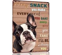 TopPacific French Bulldog Metal Vintage 12x8 Inch Tin Sign Decor Dog Every Snack You Make We'll Be Watching You Funny Dog Retro Aluminum Sign for Home Kitchen Dining Room(4663)