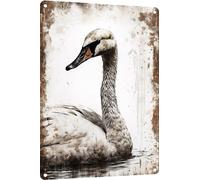 TopPacific Funny Bathroom Metal Tin Sign Vintage Swan Art Wall Decor For Farmhouse Man Cave Home Kitchen Office Washroom Bars Decorations Poster 8x12 Inch(621)