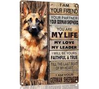 TopPacific German Shepherd Metal Sign Tin Sign Vintage Wall Art I Am Your Friend Gift for Dog Lovers Vintage Wall Art Prints Funny Outdoor Decor for Home Decor Mancave Decor 12x16 inches(518B)