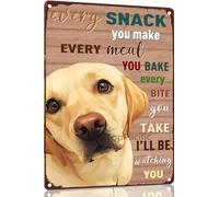 TopPacific Labrador Retriever Metal Vintage 12x8 Inch Tin Sign Decor Dog Every Snack You Make We'll Be Watching You Funny Dog Retro Aluminum Sign for Home Kitchen Dining Room(4660)