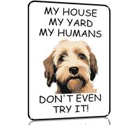 TopPacific Otterhound Dog Vintage Metal Sign My House My Yard My Humans Pet Dog Metal Tin Sign Aluminum Sign For Home Coffee Bar Wall Decor 12x16 inch(1787B)