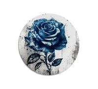 TopPacific Retro Round Metal Aluminium Tin Sign Garden Flower Metal Tin Sign, Beautiful Blue Rose, Farmhouse Sign Country Farm Kitchen Wall Home Garden Decor Art Signs Garage Decoration 12x12 Inch