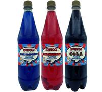 TOPPDOGZ Slush Snow Cone Syrup 3 x 1 Litre Blue Raspberry, Strawberry & Cola slushie slushy
