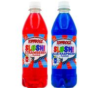 ToppDogz Slush Syrup| 2 x 500ml BLUE RASPBERRY & STRAWBERRY Home Slushie machine slushy syrup