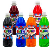 TOPPDOGZ Slush Syrup 6 x 500ml Blue Raspberry, Strawberry, Orange, Lemon & Lime, Cola & Cherry Home Slushie Syrup