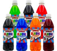 TOPPDOGZ Slush Syrup 7 x 500ml Blue Raspberry, Strawberry, Orange, Lemon & Lime, Cola, Cherry & Grape Home Slushie Syrup