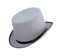Topper Big Felt Grey Felt Top Hats Caps & Headwear for Fancy Dress Costumes Accessory