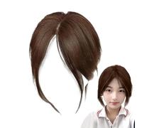 Topper Middle Part Bangs - Side Fringe Fake Hair False Bangs Topper,Smooth Breathable Women Wig Supplies for Travel Business Trip Daily Commuting Holiday Dating
