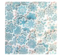 Toppercake Edible Blue Patterned Snowflake Wafer Cake Toppers, 2.5 cm, Christmas Snow Flakes, Pack of 20, Winter Theme Cake Decorations