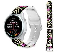 TopPerfekt 18MM Band Compatible with Garmin Forerunner 265S/255S/Venu 3S/2S/Vívoactive 4S/Vívomove 3S, Quick Release Soft Silicone Straps Bracelet Fit for Smartwatch for Women Men(Hand Skeleton)