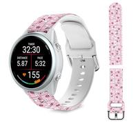 TopPerfekt 18MM Band Compatible with Garmin Forerunner 265S/255S/Venu 3S/2S/Vívoactive 4S/Vívomove 3S, Quick Release Soft Silicone Straps Bracelet Fit for Smartwatch for Women Men(Pink Checkered)