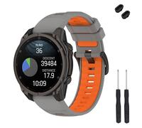 TopPerfekt 22 mm Band Compatible with Garmin Fenix 8 47 mm, Soft Silicone Replacement Watch Strap for Instinct 3 45 mm/Tactix 8 47 mm/Descent G1/G2 Smart Watch for Women Men, 6.1''-9'', Silicone, No