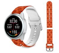 TopPerfekt Band Compatible with Garmin Forerunner 570 42mm/55/Vívoactive 6/5, 20MM Quick Release Soft Silicone Halloween Straps Bracelet Fit for Galaxy Watch 6 Smartwatch for Women Men(Orange Pumpkin)