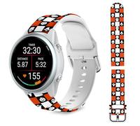 TopPerfekt Band Compatible with Garmin Forerunner 570 42mm/55/Vívoactive 6/5, 20MM Quick Release Soft Silicone Halloween Straps Fit for Galaxy Watch 6 Smartwatch for Women Men(Orange-Black Checkered)